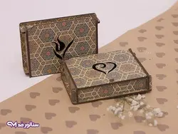 جعبه نیم ست چوبی طرح سنتی B8019 | فروشگاه بدلیجات سناتور مد