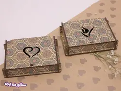 جعبه نیم ست چوبی طرح سنتی B8019 | فروشگاه بدلیجات سناتور مد