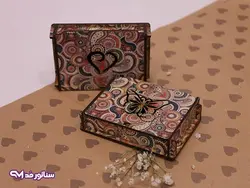 جعبه نیم ست چوبی طرح دار B8020 | فروشگاه بدلیجات سناتور مد