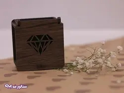 جعبه انگشتر چوبی لوکس B8022 | فروشگاه بدلیجات سناتور مد