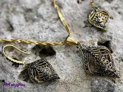 نیم ست استیل سیاه قلم N8039 | فروشگاه بدلیجات سناتور مد