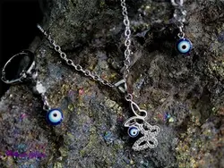 نیم ست استیل دخترانه طرح پروانه کد N 8036 | فروشگاه بدلیجات سناتور مد