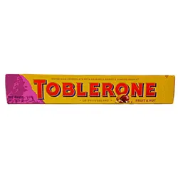 شکلات تابلرون با مغز کشمش و فندق و بادام 100 گرمی - TOBLERONE FRUIT &amp; NUT