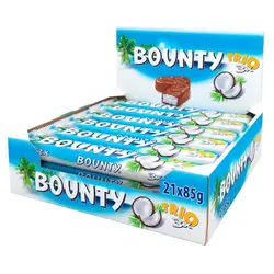 شکلات نارگیلی بونتی 3 تایی تریو بسته 21 عددی - BOUNTY TRIO