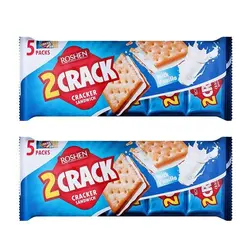 بیسکوئیت کراکر روشن شیری 235 گرم مجموعه دوتایی - ROSHEN CRACKER SANDWICH Milk Vanila