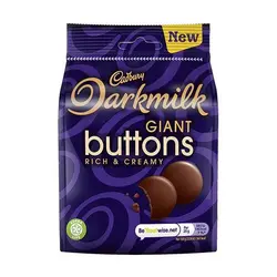 شکلات پاکتی کدبری دارک میلک دکمه ای - Cadbury Darkmilk GIANT Buttons rich &amp; CREAMY