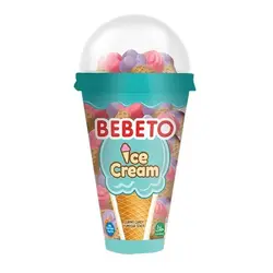 پاستیل ببتو لیوانی بستنی قیفی 120 گرم باکس 12 تایی- bebeto ICE CREAM