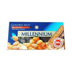 شکلات شیری میلینیوم با مغز بادام کامل پک 2 عددی