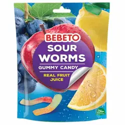 پاستیل ببتو مدل مار با طعم آبمیوه طبیعی پرتقالی 60 گرم Bebeto