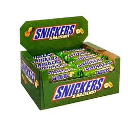 شکلات اسنیکرز دوتایی با مغز فندق 81 گرم بسته 32 تایی