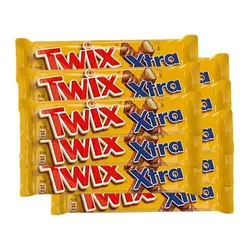 شکلات توئیکس اکسترا با مغز کارامل و بیسکوئیت 82 گرم مجموعه 10 عددی