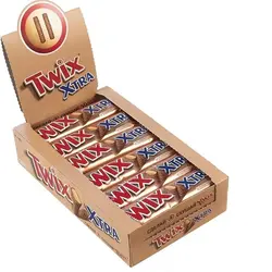 شکلات توئیکس اکسترا با مغز کارامل و بیسکوئیت بسته 24 تایی