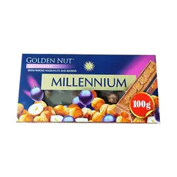 شکلات شیری میلینیوم با مغز کشمش و فندق کامل