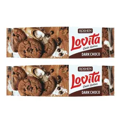 کوکی روشن لاویتا با طعم شکلات تلخ 150 گرم مجموعه دو عددی - ROSHEN Lovita Classic Cookies