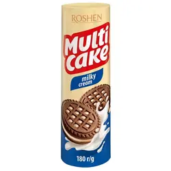 بیسکوییت شکلاتی با کرم شیری روشن (roshen) 180 گرمی