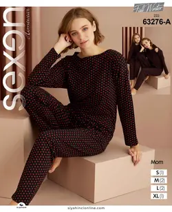 ست راحتی زنانه خال خالی قلب کد63276