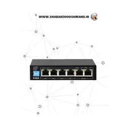 سوئیچ شبکه 6 پورت +PoE برند D-Link مدل DGS-F1006P-E