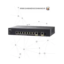 سوئیچ شبکه 10 پورت مدیریتی PoE برند Cisco مدل SG350-10P