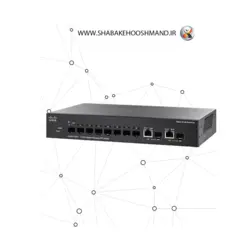 سوئیچ شبکه 10 پورت مدیریتی SFP برند Cisco مدل SG350-10SFP