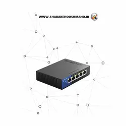 سوئیچ شبکه 5 پورت برند Linksys مدل LGS105