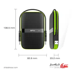 قیمت و خرید هارد اکسترنال سیلیکون پاور Silicon Power Armor A60 ظرفیت 5TB - شبکه ساز