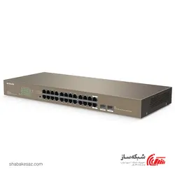 قیمت و خرید سوئیچ شبکه رکمونت تندا Tenda TEG1024F گیگابیت 24 پورت با دو پورت SFP - شبکه ساز