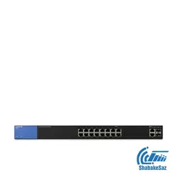 سوییچ لینکسیس Linksys LGS318 رکمونت 16 پورت گیگابیت با 2 پورت گیگابیت یا 2 پورت SFP