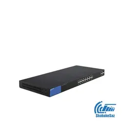 سوییچ لینکسیس Linksys LGS318 رکمونت 16 پورت گیگابیت با 2 پورت گیگابیت یا 2 پورت SFP