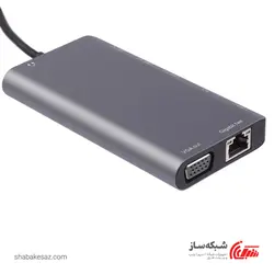 قیمت و خرید هاب Type C کی نت K-Net K-MFCMS908 خروجی HDMI و VGA و USB 3.0 - شبکه ساز