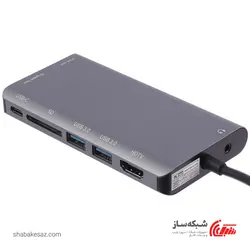 قیمت و خرید هاب Type C کی نت K-Net K-MFCMS908 خروجی HDMI و VGA و USB 3.0 - شبکه ساز