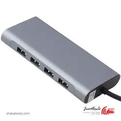 قیمت و خرید هاب Type C کی نت K-Net K-MFCMS1011 خروجی HDMI و VGA و USB 3.0 - شبکه ساز