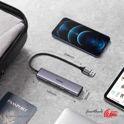 قیمت و خرید هاب USB 3.0 با 4 پورت یوگرین Ugreen CM473 با قابلیت اتصال آداپتور - شبکه ساز