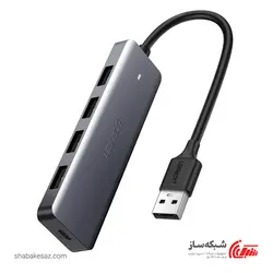 قیمت و خرید هاب USB 3.0 با 4 پورت یوگرین Ugreen CM219 با قابلیت اتصال آداپتور - شبکه ساز