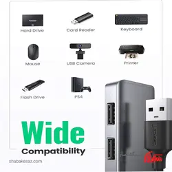 قیمت و خرید هاب USB 3.0 با 4 پورت یوگرین Ugreen CM219 با قابلیت اتصال آداپتور - شبکه ساز