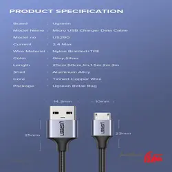 قیمت و خرید کابل USB به Micro USB یوگرین Ugreen US290 - شبکه ساز