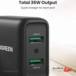 قیمت و خرید شارژر دیواری 36W یوگرین Ugreen 70164 - شبکه ساز