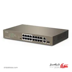 قیمت و خرید سوئیچ شبکه تندا Tenda TEF1118P دسکتاپ-رکمونت 16 پورت 10/100Mbps با توان PoE 150W - شبکه ساز