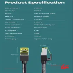 قیمت و خرید کابل شبکه یوگرین Ugreen NW150 طول 2 متر - شبکه ساز