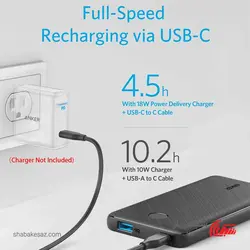 قیمت و خرید شارژر همراه انکر Anker A1244H11 ظرفیت 10000mah فست شارژ pd 18W - شبکه ساز
