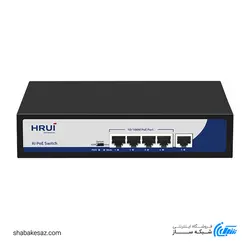 قیمت و خرید سوئیچ اچ اریوای HRUI HR900-AF-41N دسکتاپ 5 پورت 10/100Mbps با 4 پورت POE - شبکه ساز