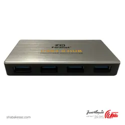 قیمت هاب فرانت Faranet FN-U3H402 با 4 پورت USB 3.0 کیس فلزی با پاور Type C و کابل 80CM - شبکه ساز