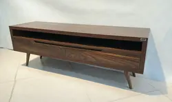 میز تلویزیون - مدل بلوط قهوه ای تیره - شهرمیز