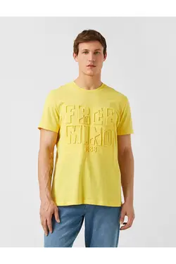 تی شرت آستین کوتاه مردانه کوتون ۲SAM11086HK-زرد