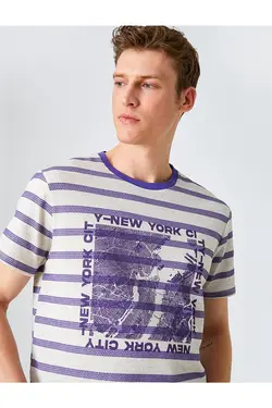 تی شرت آستین کوتاه مردانه کوتون ۲SAM11246HK-بنفش