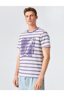 تی شرت آستین کوتاه مردانه کوتون ۲SAM11246HK-بنفش