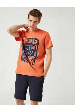 تی شرت آستین کوتاه مردانه کوتون ۲SAM11044HK-نارنجی