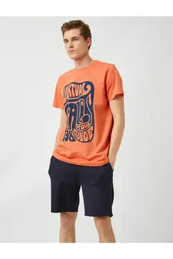 تی شرت آستین کوتاه مردانه کوتون ۲SAM11044HK-نارنجی