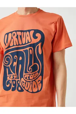 تی شرت آستین کوتاه مردانه کوتون ۲SAM11044HK-نارنجی