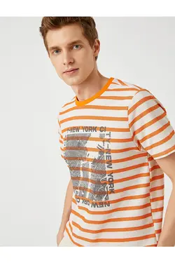 تی شرت آستین کوتاه مردانه کوتون ۲SAM11246HK-نارنجی