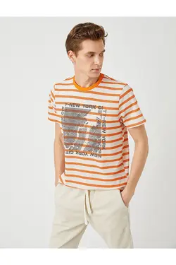 تی شرت آستین کوتاه مردانه کوتون ۲SAM11246HK-نارنجی